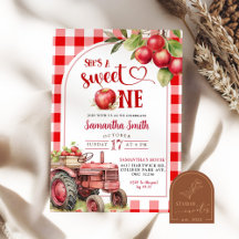 Chica de primer cumpleaños de Apple Sweet One Red