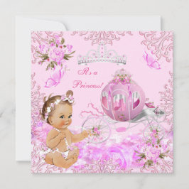 Invitación Chica de Princesa Baby Shower Carrito rosa