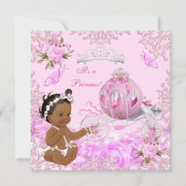 Invitación Chica de Princesa Baby Shower de la etnia del tran