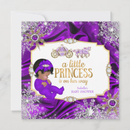 Invitación Chica de princesas mágicas Baby Shower morado