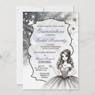 Invitación Chica de Quinceañera de Cristal