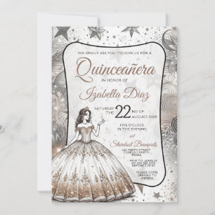 Invitación Chica de Quinceañera Gold