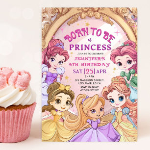 Invitación chica de quinto cumpleaños "Nacido para ser prince