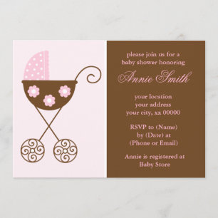 Invitación Chica de rodillos rosados Baby Shower
