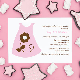 Invitación Chica de ropa de bebé rosa Baby Shower