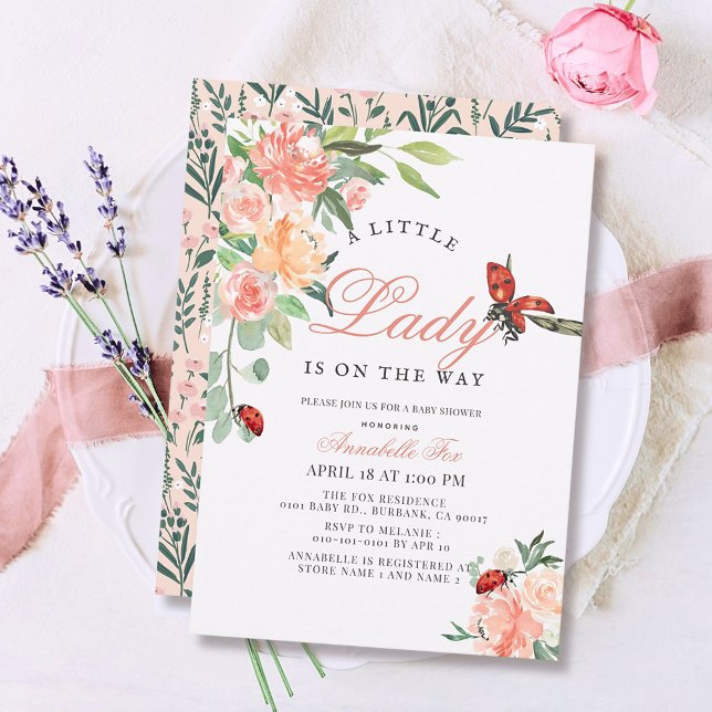 Invitación Chica de Rosas de Little Lady Ladybug en Baby Show (Subido por el creador)