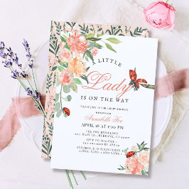 Invitación Chica de Rosas de Little Lady Ladybug en Baby Show