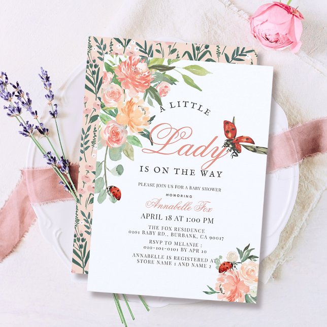 Invitación Chica de Rosas de Little Lady Ladybug en Baby Show (Subido por el creador)