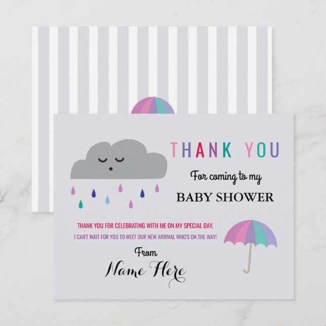 Invitación Chica de salpicaduras Baby Shower en la nube de ta (Anverso / Reverso)
