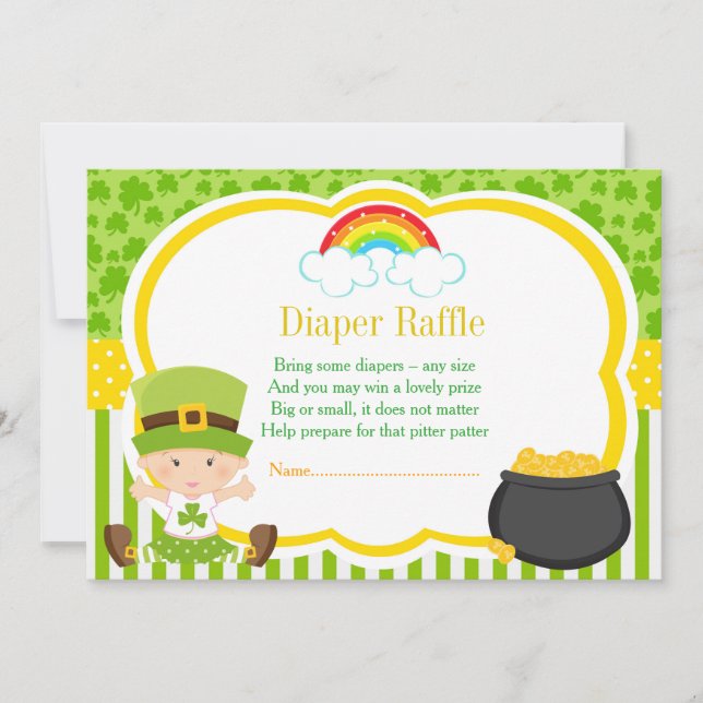 Invitación Chica de St Patricks Baby Shower Fiesta (Anverso)