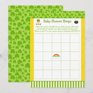 Invitación Chica de St Patricks Baby Shower Fiesta Bingo
