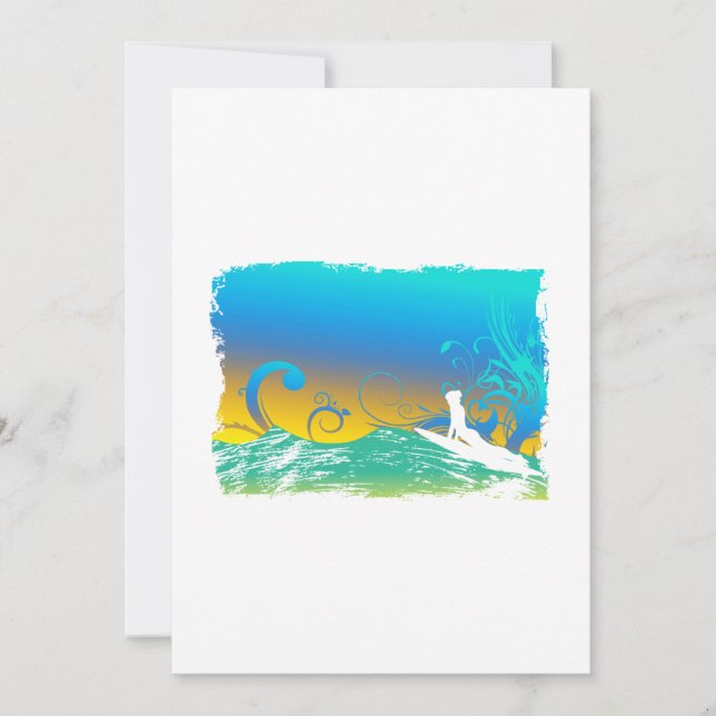 Invitación Chica de Surf (Anverso)