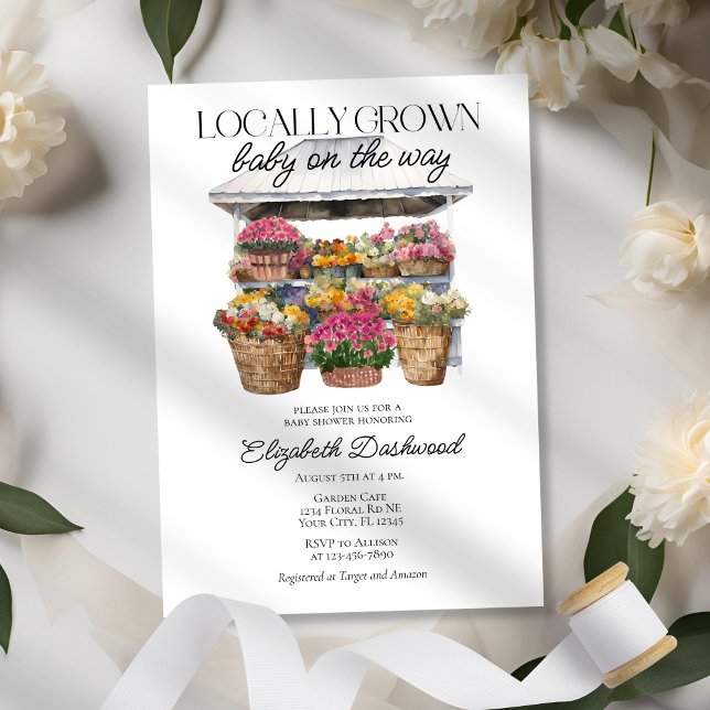 Invitación Chica de Tiendas Florales en el Mercado Local Baby (Subido por el creador)