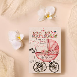 Invitación Chica de transporte para bebés Baby Shower