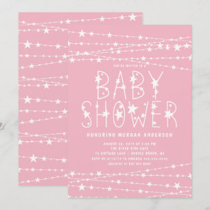 Invitación Chica de Twinkle Stars Baby Shower
