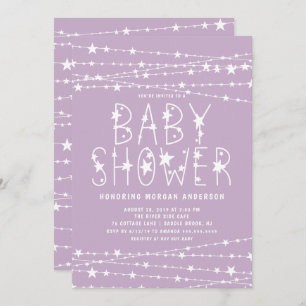Invitación Chica de Twinkle Stars Baby Shower