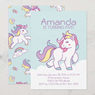 Invitación Chica de unicornio malvado de unicornio