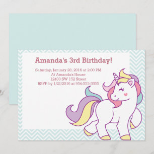 Invitación Chica de unicornio malvado de unicornio