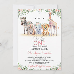 Invitación Chica de vegetación de animales salvajes de un saf