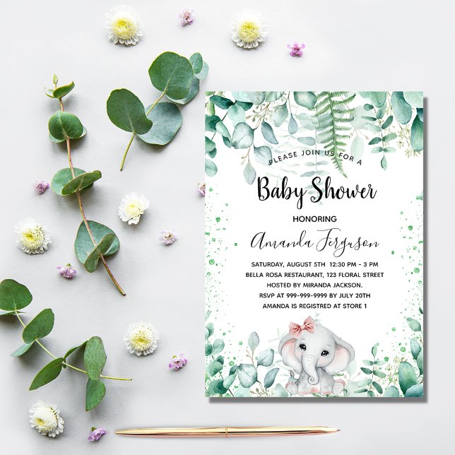 Invitación chica de vegetación de elefantes eucaliptos de Bab (Subido por el creador)