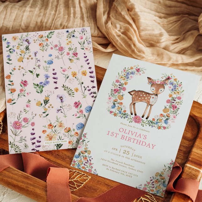Invitación Chica de venado de Woodland Woodland (Subido por el creador)