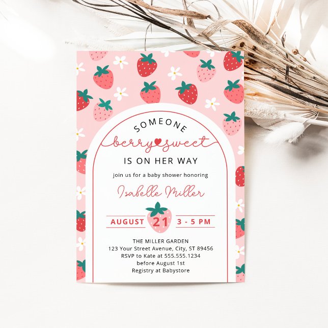 Invitación Chica de verano Berry Sweet Baby Shower (Subido por el creador)