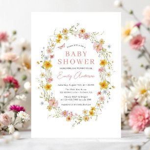 Invitación Chica de verano de primavera Baby Shower de Flor s