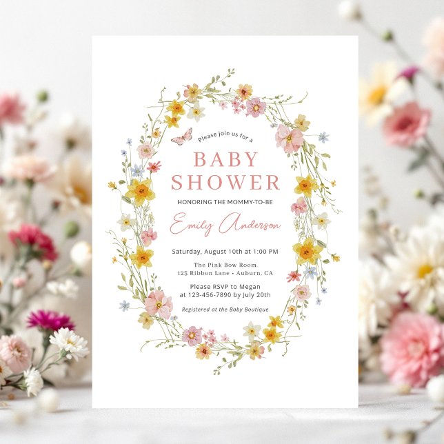 Invitación Chica de verano de primavera Baby Shower de Flor s (Subido por el creador)