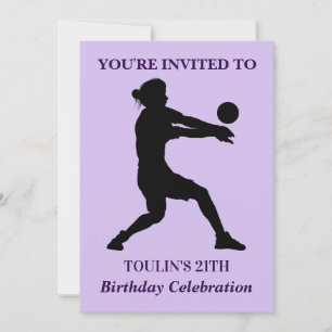 Invitación Chica de voleibol Cumpleaños, Jugador de voleibol 
