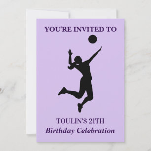 Invitación Chica de voleibol Cumpleaños, Jugador de voleibol 