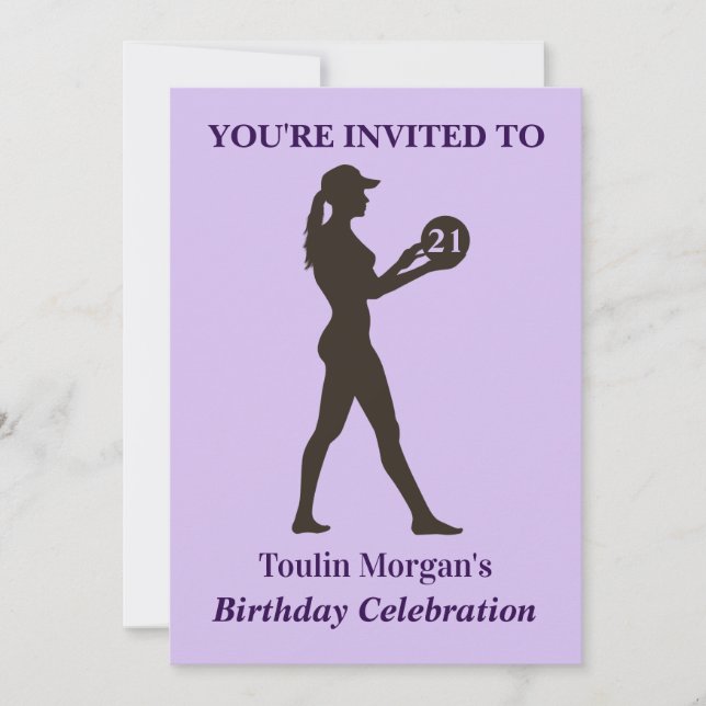 Invitación Chica de voleibol Cumpleaños, Jugador de voleibol  (Anverso)