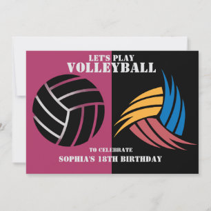 Invitación Chica de voleibol Cumpleaños, Voleibolista Jugador