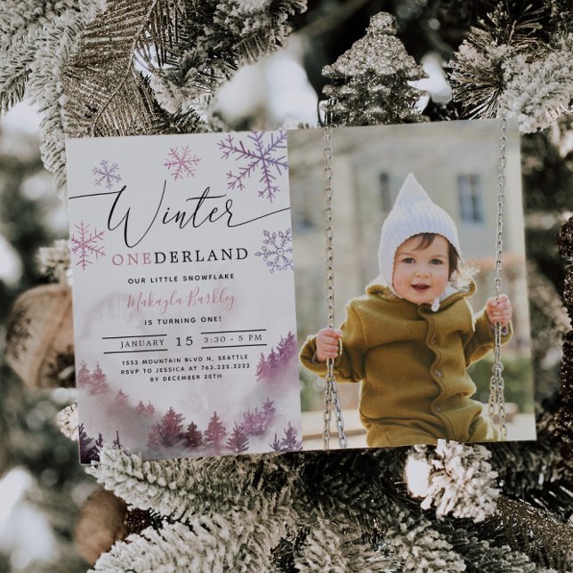 Invitación Chica de Winter ONEderland Primer cumpleaños (Subido por el creador)