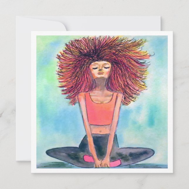Invitación Chica de yoga arte de serenidad (Anverso)