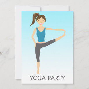 Invitación Chica De Yoga De Cabeza Al Fiesta De Yoga De Toque