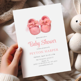 Invitación Chica de zapatos color agua rosa Baby Shower