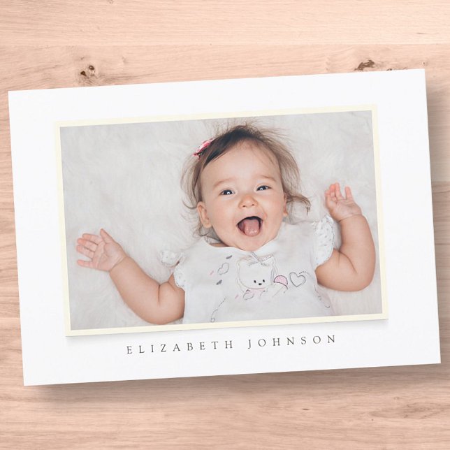 Invitación Chica del bautismo | Foto Personalizado simple y m (Subido por el creador)
