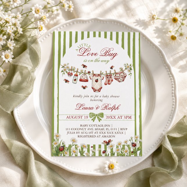 Invitación Chica del Bicho de Amor Fiesta de Bebé (Subido por el creador)