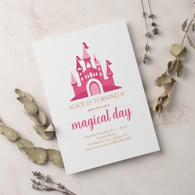 Invitación Chica del Castillo de la Princesa Rosa (Subido por el creador)