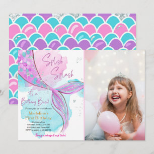 Invitación Chica del  del grupo de Fiestas de la sirena Splas