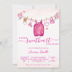 Invitación Chica del día de San Valentín en la secadora de ro