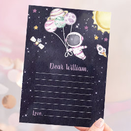 Invitación Chica del espacio ultraterrestre Baby Shower Galax