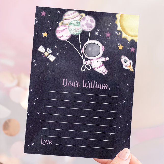Invitación Chica del espacio ultraterrestre Baby Shower Galax (Subido por el creador)