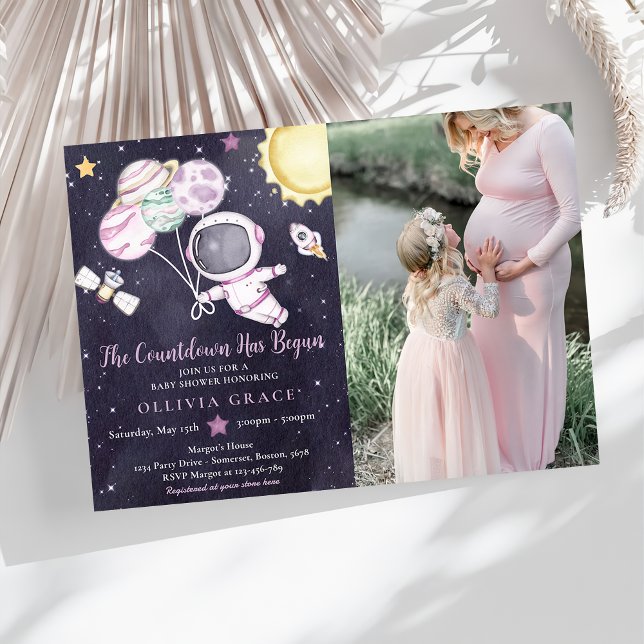 Invitación Chica del espacio ultraterrestre Baby Shower Galax (Subido por el creador)
