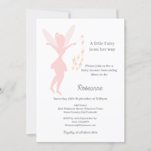 Invitación Chica del hada rosa baby shower