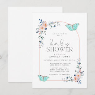 Invitación Chica del jardín de mariposas Baby Shower