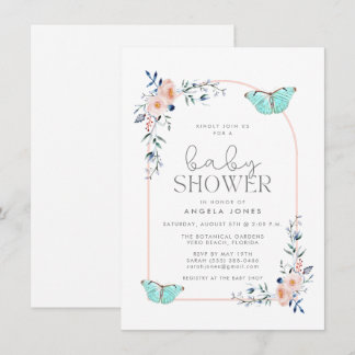 Invitación Chica del jardín de mariposas Baby Shower