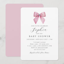 Chica del lazo rosa bonito Baby Shower