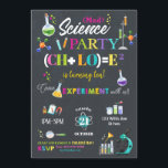 Invitación Chica del Mad Science Birthday Party Chalkboard<br><div class="desc">Personalice esta impresionante invitación a un partido científico con el nombre, edad y detalles del fiesta de su hijo fácil y rápidamente, simplemente presione el botón personalizar para reorganizar y formatear el estilo y la ubicación del texto. Algunas de las imágenes se pueden mover para alojar los detalles de su...</div>
