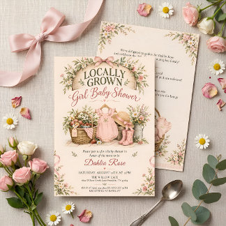Invitación Chica del Mercado de Agricultores Locales Baby Sho